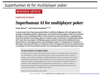 Superhuman AI for multiplayer poker .